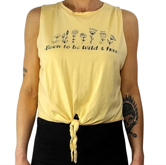 Moonchild Crop Tank X Large Twist BORN TO BE WILD - Picture 1 of 3
